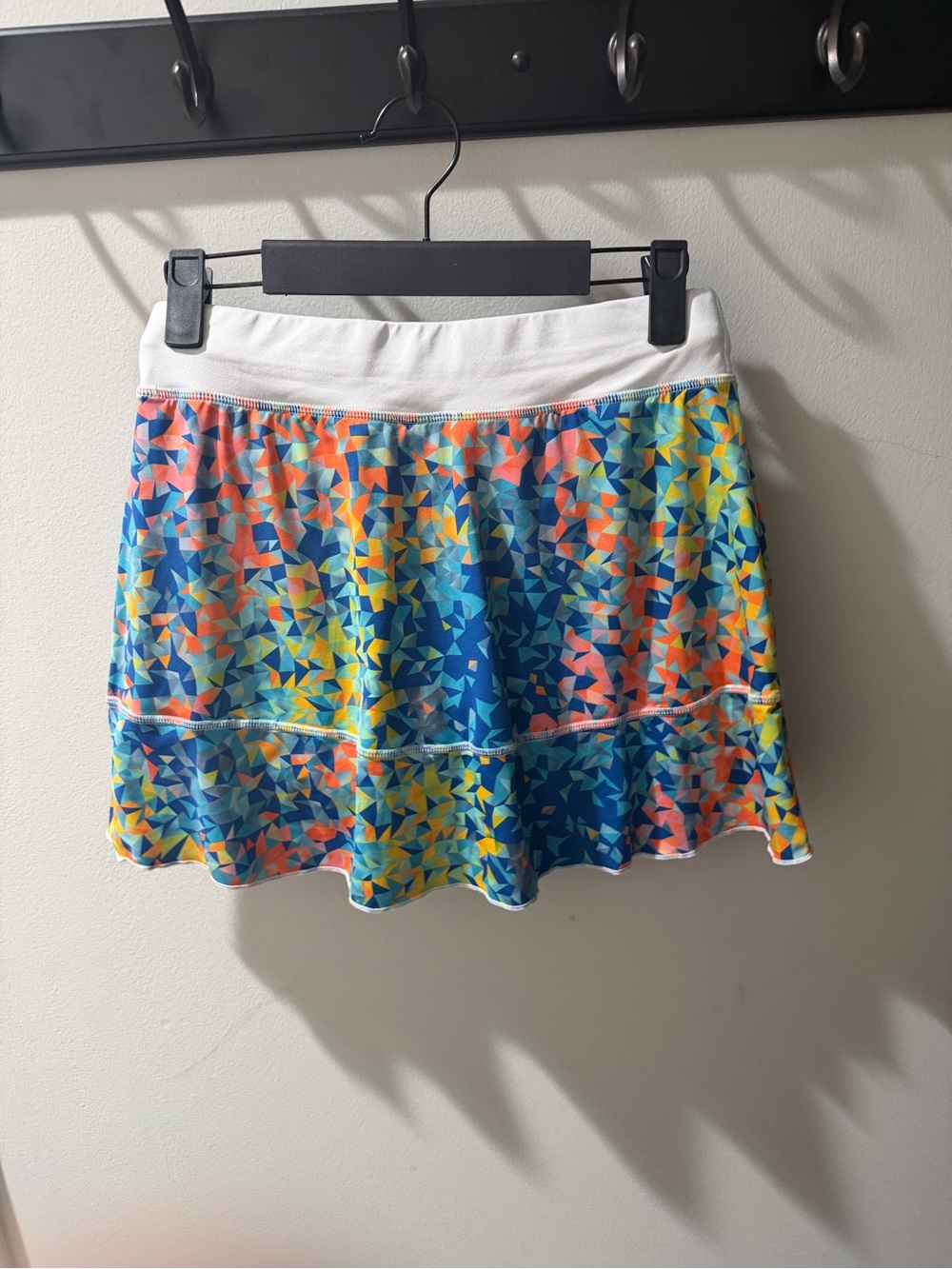 Multicolor Geometric Circle tennis Skort with White Waistband